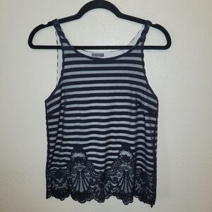 Chelsea 28 Lace Tank Navy Blue White Size XS